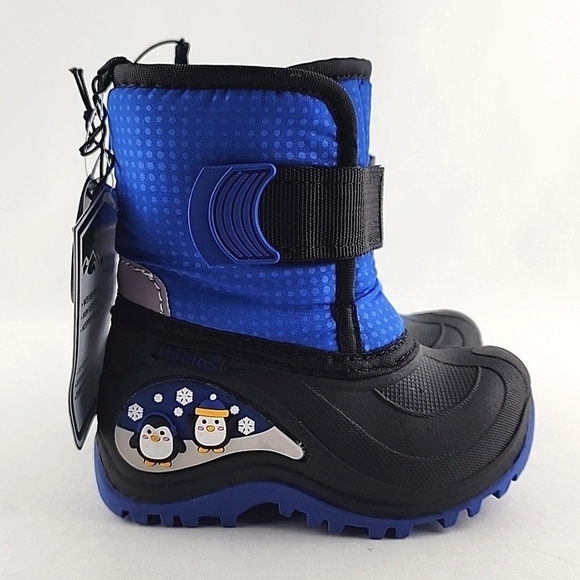 Icicles Blue Polar Penguin Youth Snow Waterproof Fleece Boots Lights Up Size 6 - Picture 1 of 14